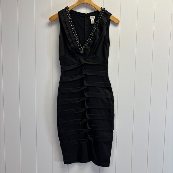 Vintage Cache Womens Beaded Glam Old Money Dress Size 4 Old Hollywood Sexy‎ Rare - Picture 1 of 8